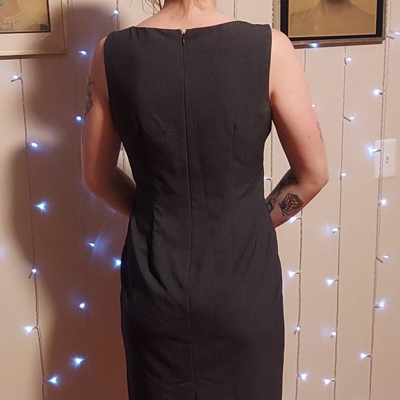 Classic Calvin Klein Gray Sleeveless Pencil Dress Size 10 - Picture 2 of 8
